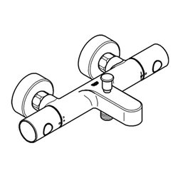 Grohe Thermostat-Wannenbatterie C GROHTHERM 1000 DN 15, Wandmontage chrom
