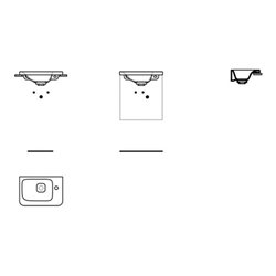 Ideal Standard Handwaschbecken TONIC II 460 x 310 mm, Ablage rechts weiß