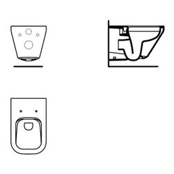 Ideal Standard Wand-Tiefspül-WC TONIC II 355 x 560 x 350 mm, ohne Spülrand weiß