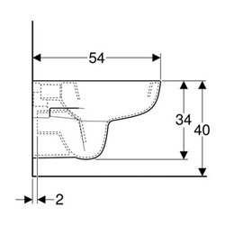 Geberit Tiefspül-WC SMYLE wandhängend, 6 l weiß