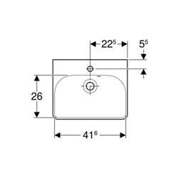 Geberit Handwaschbecken SMYLE 450 x 360 mm, mit Hahnloch, mit Überlauf weiß
