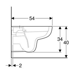 Geberit Tiefspül-WC SMYLE spülrandlos, wandhängend, 6 l weiß