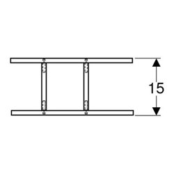 Geberit Schubladeneinsatz H-Unterteilung, 320 x 70 x 150 mm, hellgrau