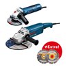 Bosch Winkelschleifer-Set GWS 22-180 JH + GWS 7-125 + 2 Diamantscheiben