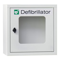 Pavoy Defibrillator-Wandschrank, 400x400x220 mm, Drehverschluss, RAL 9010