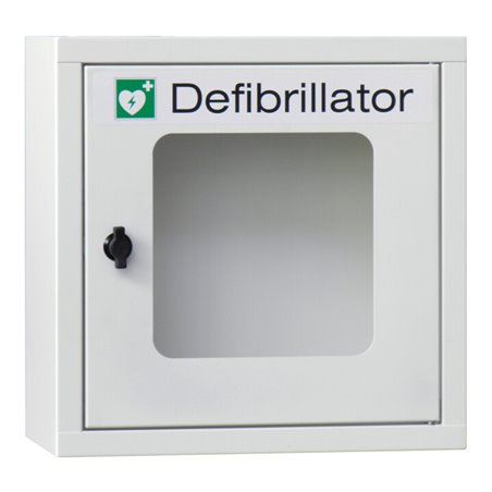 Pavoy Defibrillator-Wandschrank, 400x400x220 mm, Drehverschluss, RAL 9010