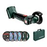 Metabo Akku-Winkelschleifer 12 Volt PowerMaxx CC 12 BL mit Trennscheiben und Kunststoffkoffer