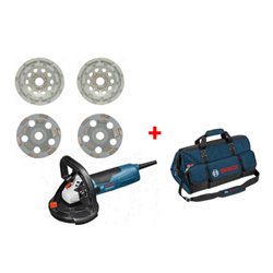 Bosch Betonschleifer GBR 15 + DIAMANT-Set Topfscheiben for Concrete 125mm, 6-teilig
