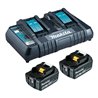 Makita Power Source Kit Li 18V 2x 4Ah Akkus + Doppelladegerät