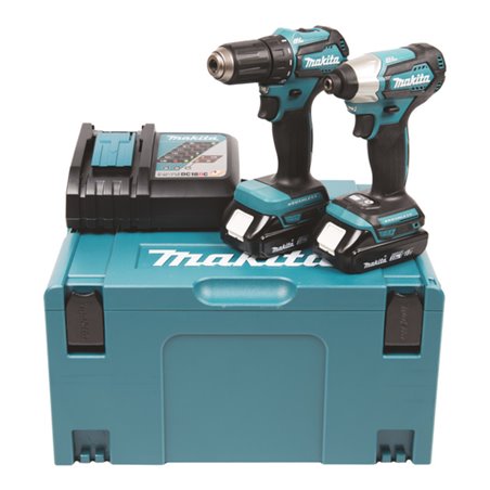 Makita LXT Akku-Maschinensatz mit Kompaktbohrer und Schlagschrauber 18V DLX2220AJ