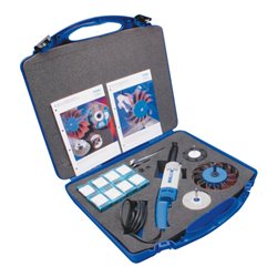 PFERD 104-tlg. Geradschleifer UGER 15/30 SI 230 V im Set mit POLIFLAP Ø 170x60mm und Zubehör