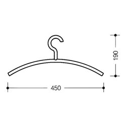 Kleiderb.570.1B 92 Ku.92 grau ma B.450mm H.190mm HEWI