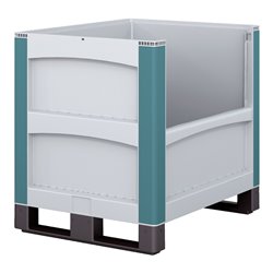 Bito Schwerlastbehälter mit längsseitiger Entnahmeöffnung Kufen grau