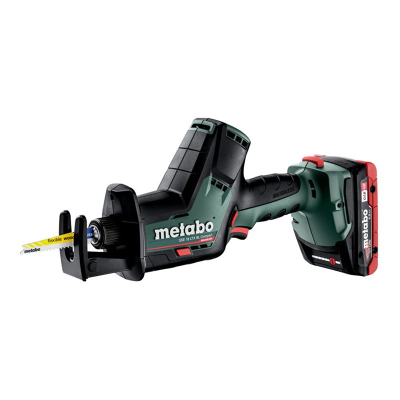 Metabo Akku-Säbelsäge SSE 18 LTX BL Compact Kunststoffkoffer 18V 2x4Ah LiHD + ASC 55