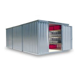 FLADAFI® Materialcontainer- Kombination MC 1360 Verzinkt, vormontiert mit Holzfußboden