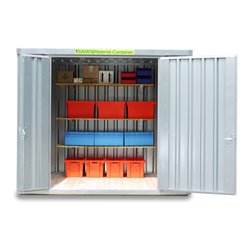 FLADAFI® Materialcontainer MC 1300 XL Verzinkt, montiert mit Holzfußboden