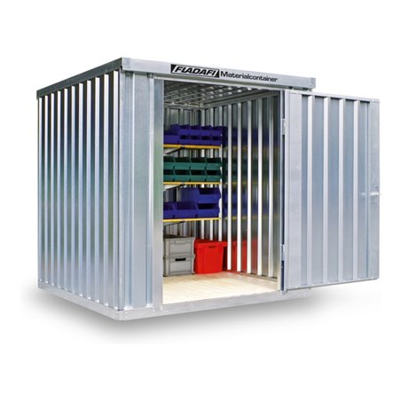 FLADAFI® Materialcontainer MC 1200 Verzinkt, zerlegt mit Holzfußboden