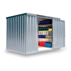 FLADAFI® Materialcontainer MC 1300 Verzinkt, zerlegt mit Holzfußboden