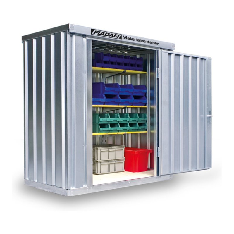 FLADAFI® Materialcontainer MC 1100 Verzinkt, zerlegt mit Holzfußboden
