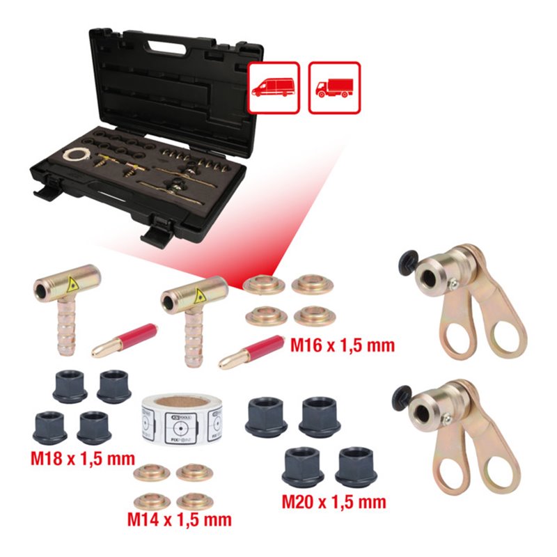 KS Tools LKW- und Transporter Fahrwerkjustier-System, 21-tlg
