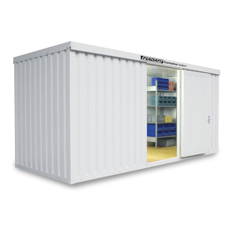 FLADAFI® Materialcontainer IC 1500 isoliert, mit Holzfußboden lackiert in RAL-Farbton