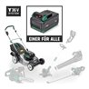 STIER Akku-Rasenmäher SRM-430 + 2 x 2,5-Ah-Akku + Schnellladegerät + gratis STIER Sonnenbrille