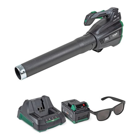 STIER Akku-Laubbläser SLG-92 + 4,0 Ah Akku + Schnellladegerät + gratis STIER Sonnenbrille