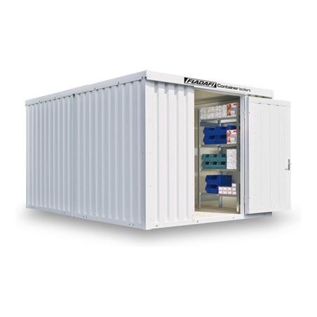 FLADAFI® Materialcontainer-Kombination Modell IC 1340, holzfußboden, lackiert in RAL-Farbton