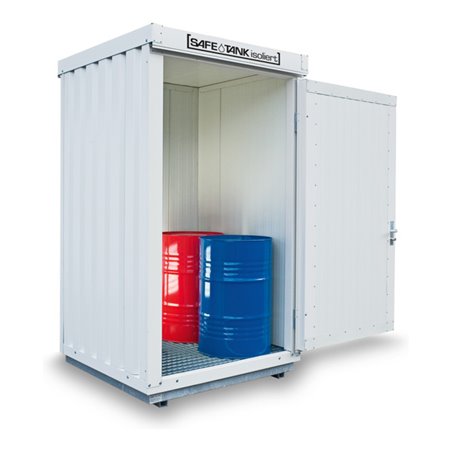 Säbu SAFE Tank STI 200 isoliert montiert Kunststoffbeschichtet RAL 9002