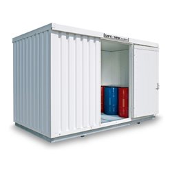 Säbu SAFE Tank STI 1350 isoliert montiert Kunststoffbeschichtet RAL 9002