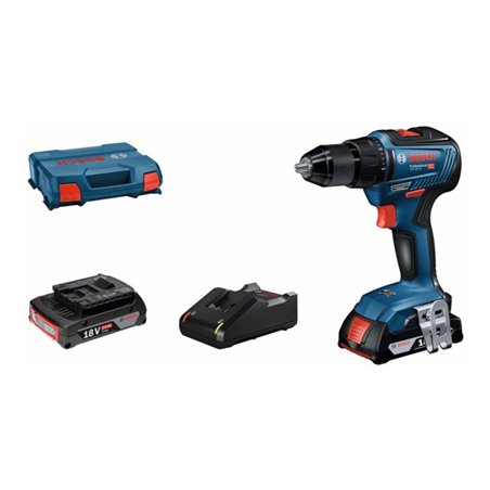 Bosch Akku-Bohrschrauber GSR 18V-55, 2 x Akku GBA 18V, Schnellladegerät GAL 18V-40