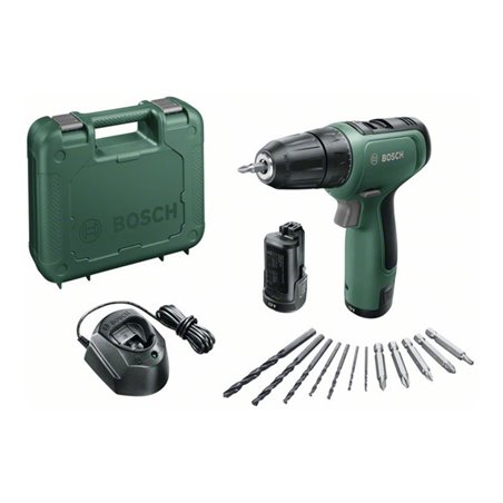 Bosch Akku-Bohrer EasyDrill 1200, 2x Akkupack PBA 12V 1.5Ah O-A, Ladegerät GAL 1210 CV