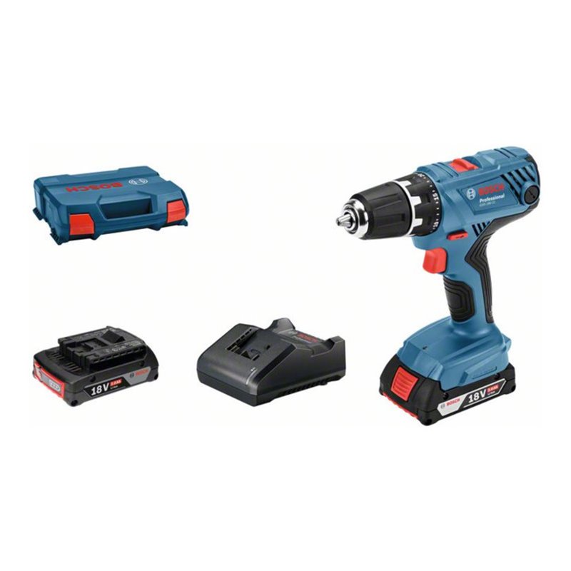 Bosch Akku-Bohrschrauber GSR 18V-21, 2 x Akku GBA 18V, Ladegerät GAL 18V-20