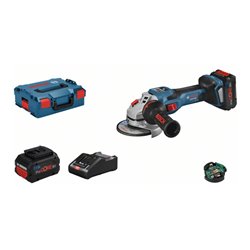 Bosch Akku-Winkelschleifer BITURBO GWS 18V-15 SC, 2 x Akku, Schnellladegerät, L-BOXX