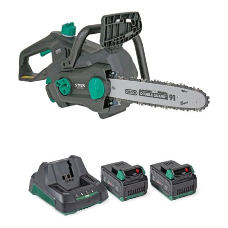 STIER Akku-Kettensäge 3611L 36V 30 cm + Akku 36V 2,5Ah + Schnellladegerät 36V 3A + gratis Akku