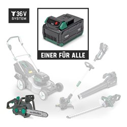 STIER Akku-Kettensäge 3611L 36V 30 cm + Akku 36V 2,5Ah + Schnellladegerät 36V 3A + gratis Akku