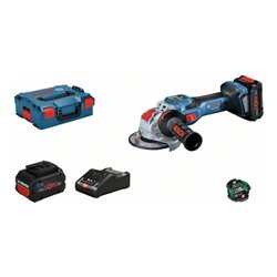 Bosch Akku-Winkelschleifer BITURBO mit X-LOCK GWX 18V-15 SC, 2 x Akku, L-BOXX