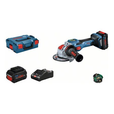 Bosch Akku-Winkelschleifer BITURBO mit X-LOCK GWX 18V-15 SC, 2 x Akku, L-BOXX