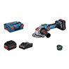 Bosch Akku-Winkelschleifer BITURBO mit X-LOCK GWX 18V-15 SC, 2 x Akku, L-BOXX