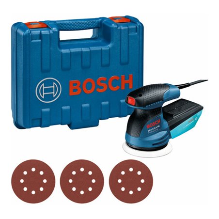 Bosch Exzenterschleifer GEX 125-1 AE, mit 3 x Schleifblatt C470, in Handwerkerkoffer