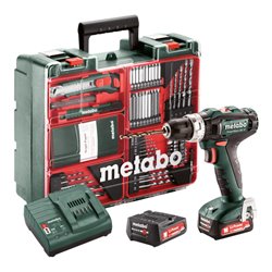 Metabo Akku-Schlagbohrschrauber PowerMaxx SB 12 Set Mobile Werkstatt Kunststoffkoffer 12V 2x2Ah Li-Ion + SC 30