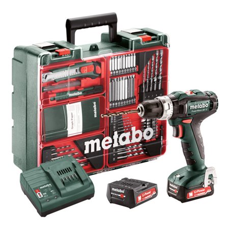 Metabo Akku-Schlagbohrschrauber PowerMaxx SB 12 Set Mobile Werkstatt Kunststoffkoffer 12V 2x2Ah Li-Ion + SC 30