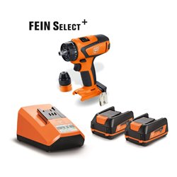 Fein Akku-Bohrschrauber ASCM 12 Q Select + Akku-Starter-Set (ALG 80 + 2x 12V 3,0Ah Akkus)