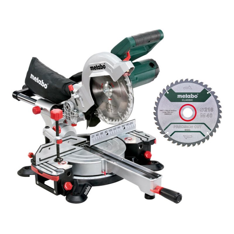 Metabo Set Kappsäge KGS 216 M mit 2. Hartmetall-Sägeblatt Karton
