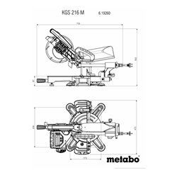 Metabo Set Kappsäge KGS 216 M mit 2. Hartmetall-Sägeblatt Karton