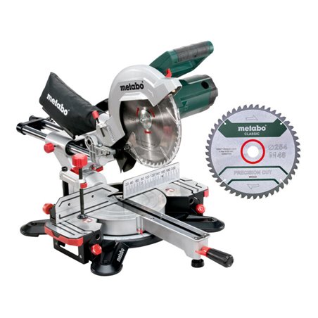 Metabo Set Kappsäge KGS 254 M mit 2. Hartmetall-Sägeblatt Karton
