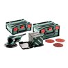 Metabo Exzenterschleifer SXE 150-5.0 BL Set mit metaBOX Schleifmittel-Set 'multi-hole', 150 mm, für Holz und Metall metaBOX 215