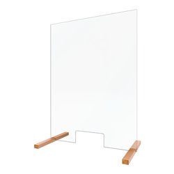 Schulte Hygiene- und Hustenschutz, 5 mm Sicherheitsglas (ESG), transparent, 750 x 475 mm, mit praktischer Durchreiche