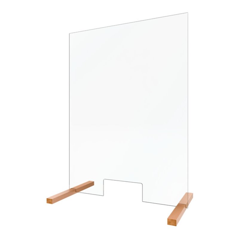 Schulte Hygiene- und Hustenschutz, 5 mm Sicherheitsglas (ESG), transparent, 750 x 475 mm, mit praktischer Durchreiche