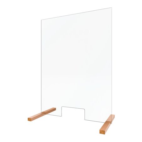 Schulte Hygiene- und Hustenschutz, 5 mm Sicherheitsglas (ESG), transparent, 750 x 475 mm, mit praktischer Durchreiche